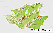 Physical Panoramic Map of Mohnyin, single color outside