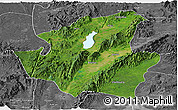 Satellite Panoramic Map of Mohnyin, desaturated