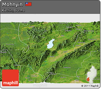 Satellite Panoramic Map of Mohnyin