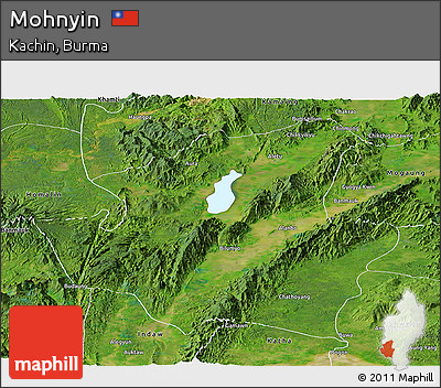 Satellite Panoramic Map of Mohnyin