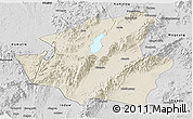 Shaded Relief Panoramic Map of Mohnyin, desaturated