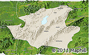 Shaded Relief Panoramic Map of Mohnyin, satellite outside