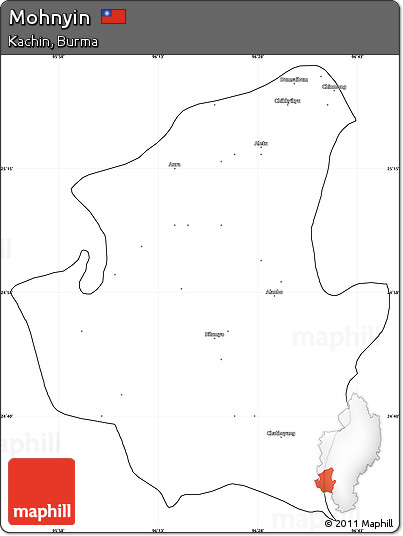 Blank Simple Map of Mohnyin, cropped outside