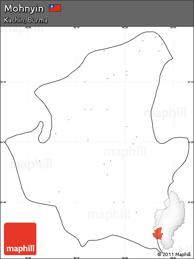 Blank Simple Map of Mohnyin, cropped outside, no labels