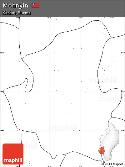 Blank Simple Map of Mohnyin, no labels