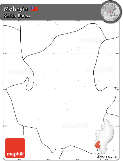 Blank Simple Map of Mohnyin, no labels