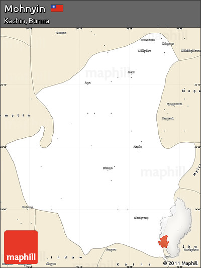 Classic Style Simple Map of Mohnyin