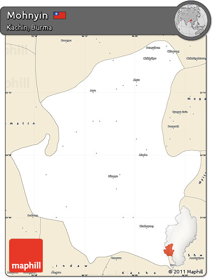 Classic Style Simple Map of Mohnyin