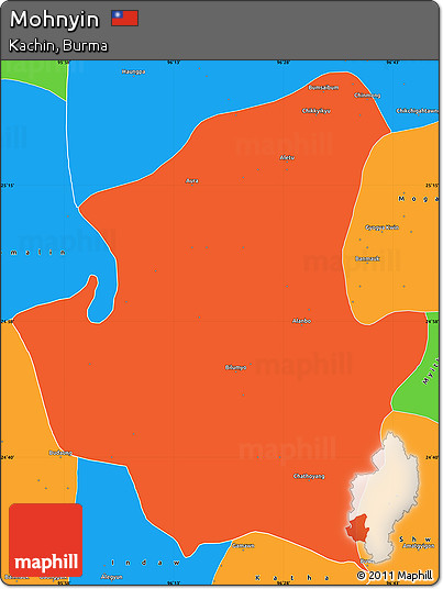 Political Simple Map of Mohnyin