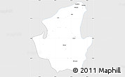Silver Style Simple Map of Mohnyin, single color outside