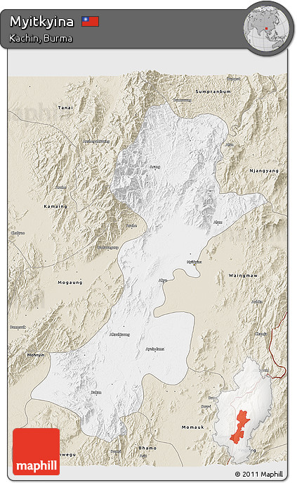 Classic Style 3D Map of Myitkyina