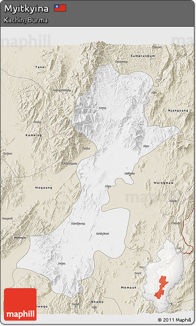 Classic Style 3D Map of Myitkyina