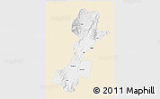 Classic Style 3D Map of Myitkyina, single color outside