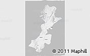 Gray 3D Map of Myitkyina, single color outside