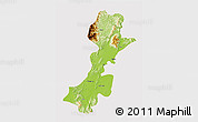 Physical 3D Map of Myitkyina, cropped outside