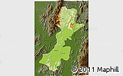 Physical 3D Map of Myitkyina, darken