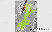 Physical 3D Map of Myitkyina, desaturated