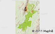 Physical 3D Map of Myitkyina, lighten