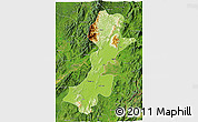 Physical 3D Map of Myitkyina, satellite outside