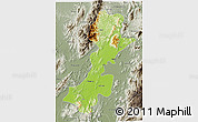 Physical 3D Map of Myitkyina, semi-desaturated