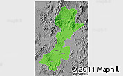 Political 3D Map of Myitkyina, desaturated