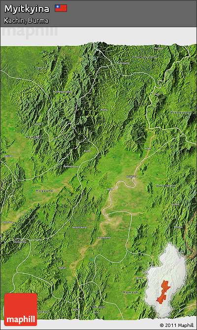 Satellite 3D Map of Myitkyina