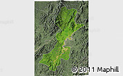 Satellite 3D Map of Myitkyina, semi-desaturated