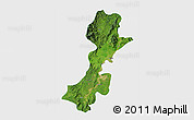 Satellite 3D Map of Myitkyina, single color outside