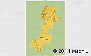 Savanna Style 3D Map of Myitkyina, single color outside