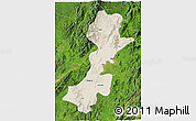 Shaded Relief 3D Map of Myitkyina, satellite outside