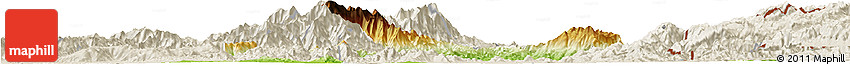Physical Horizon Map of Myitkyina, shaded relief outside