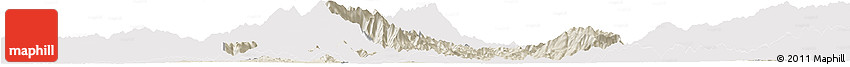Shaded Relief Horizon Map of Myitkyina, cropped outside