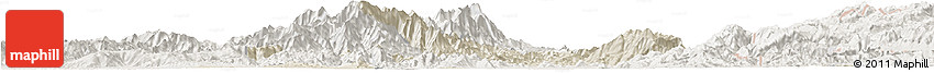 Shaded Relief Horizon Map of Myitkyina, lighten