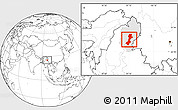 Blank Location Map of Myitkyina, highlighted parent region