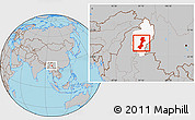 Gray Location Map of Myitkyina, highlighted parent region