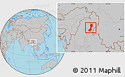 Gray Location Map of Myitkyina