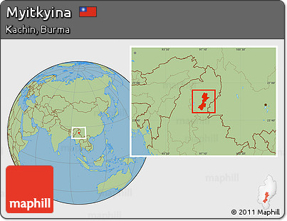 Savanna Style Location Map of Myitkyina