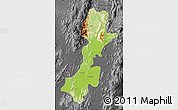 Physical Map of Myitkyina, darken, desaturated