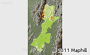 Physical Map of Myitkyina, darken, semi-desaturated