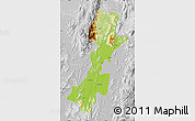 Physical Map of Myitkyina, lighten, desaturated