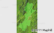 Political Map of Myitkyina, satellite outside