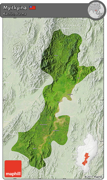 Satellite Map of Myitkyina, lighten