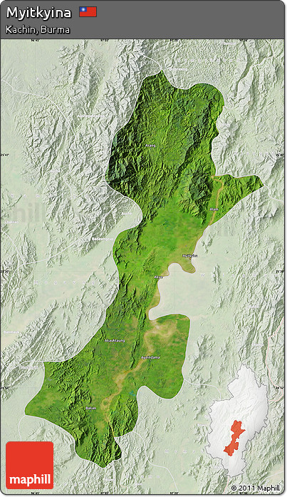 Satellite Map of Myitkyina, lighten