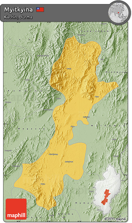 Savanna Style Map of Myitkyina