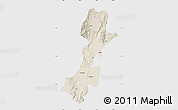 Shaded Relief Map of Myitkyina, single color outside