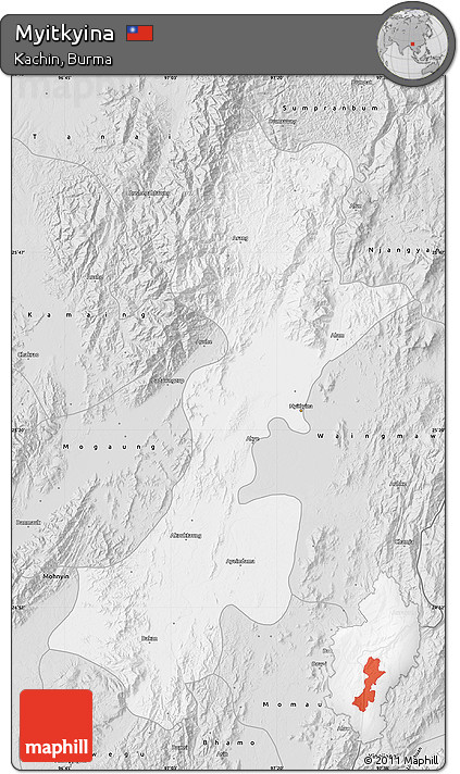 Silver Style Map of Myitkyina