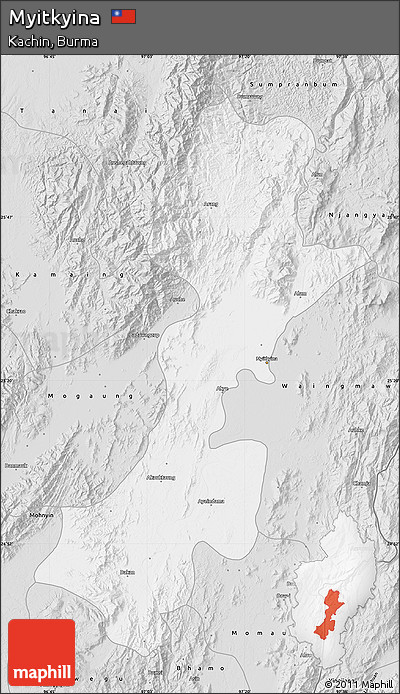 Silver Style Map of Myitkyina
