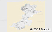 Classic Style Panoramic Map of Myitkyina, single color outside
