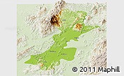 Physical Panoramic Map of Myitkyina, lighten