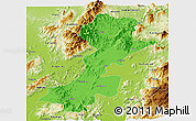 Political Panoramic Map of Myitkyina, physical outside